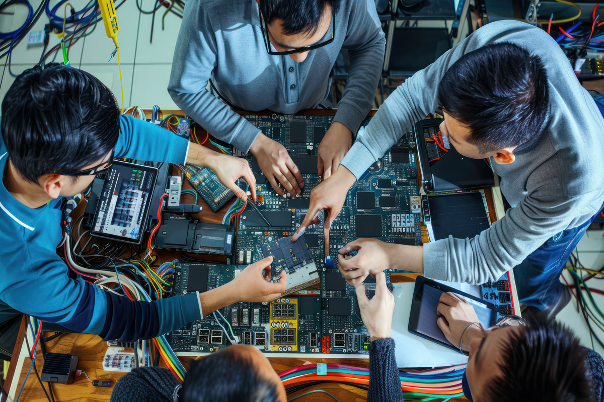 WellCircuit engineering team collaborating on a complex project.